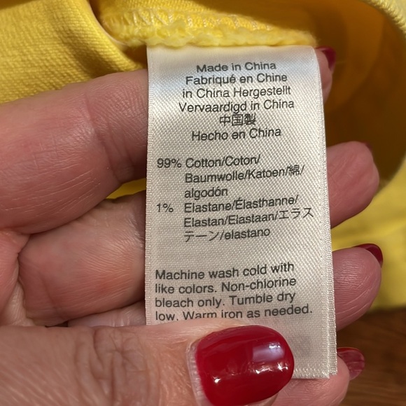 NWT J.Crew denim yellow cotton stretch wrap mini skirt buttons closure waist 27 - Picture 9 of 9